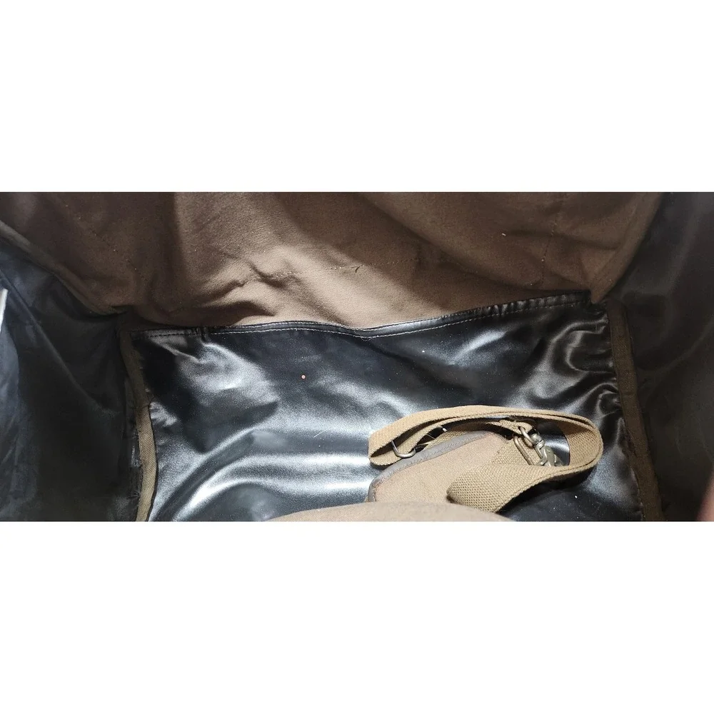 Rothco Brown Canvas Duffle Bag Leather Accents Travel Weekender RN 37572